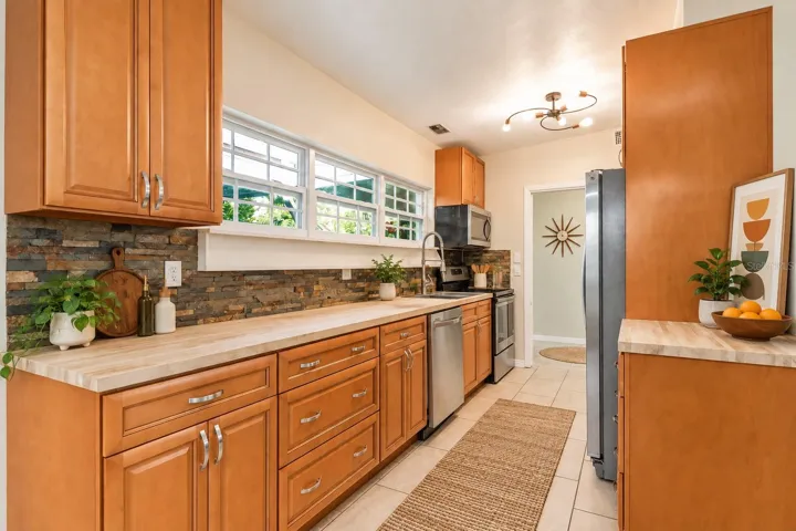 AI altered pictures with staged rooms for Buyer ease of visualization