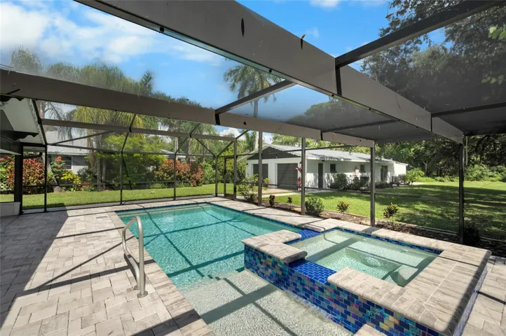 Sparkling heated spa and pool
