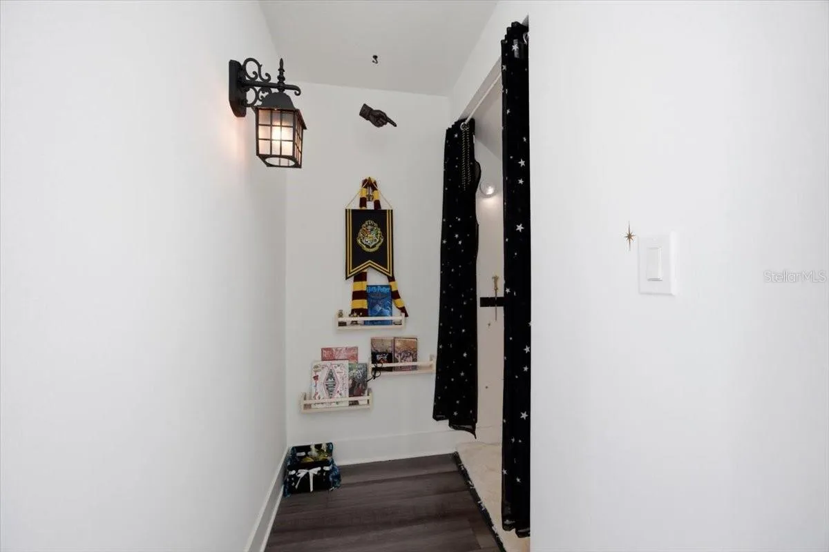 A little magic under the stairs—this home even has its very own ‘Harry Potter’ closet, perfect for extra storage or a whimsical hideaway!”