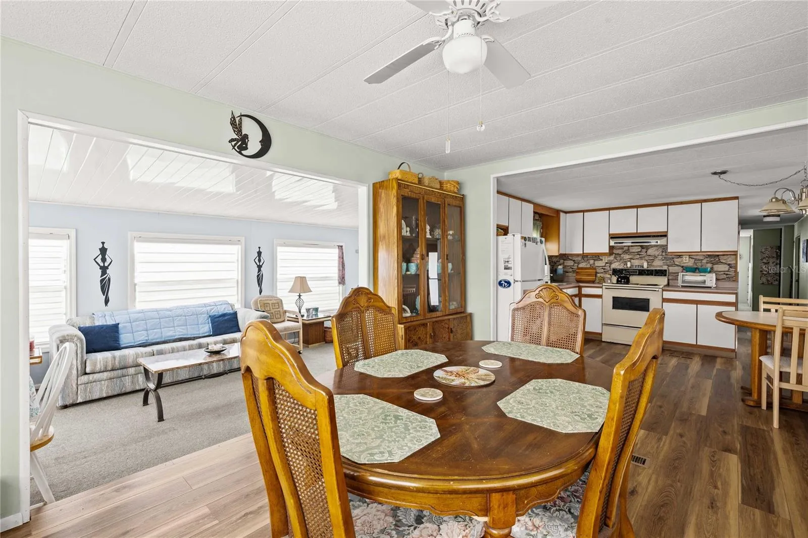 And, the dining space opens to the kitchen