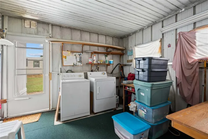 The laundry can be accessed from the screen room or the interior hall