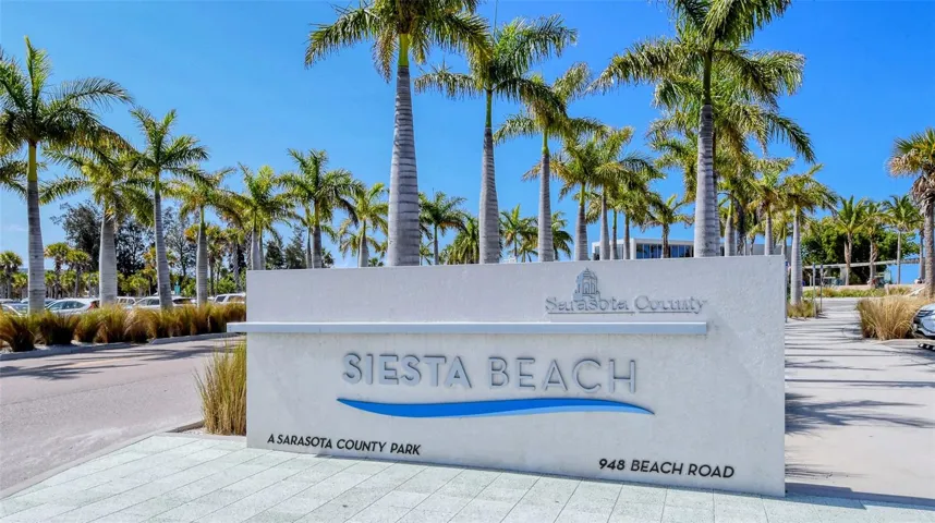Siesta Key Beach is approximately one mile from the property.