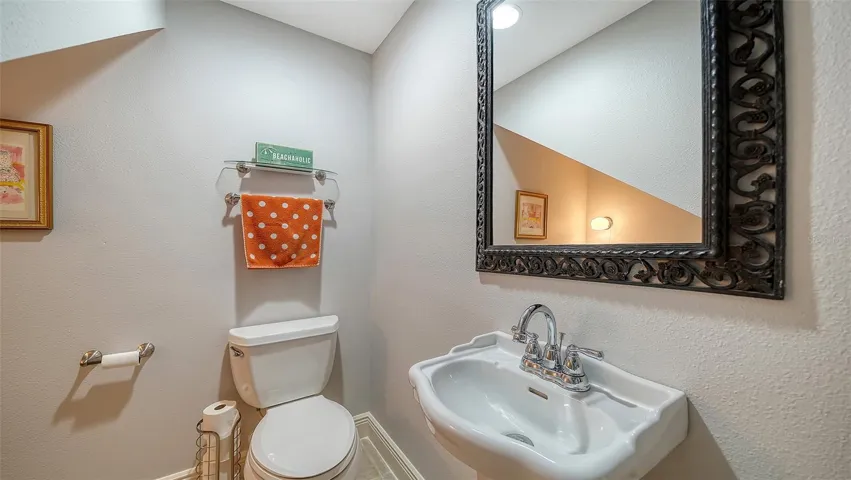 Convenient lower-level half bath.