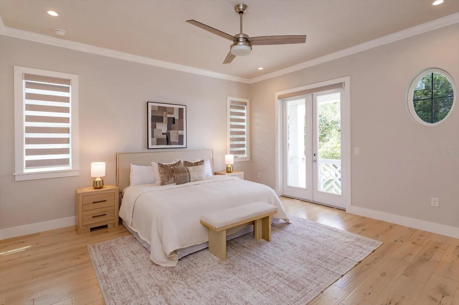 Second floor primary suite with balcony