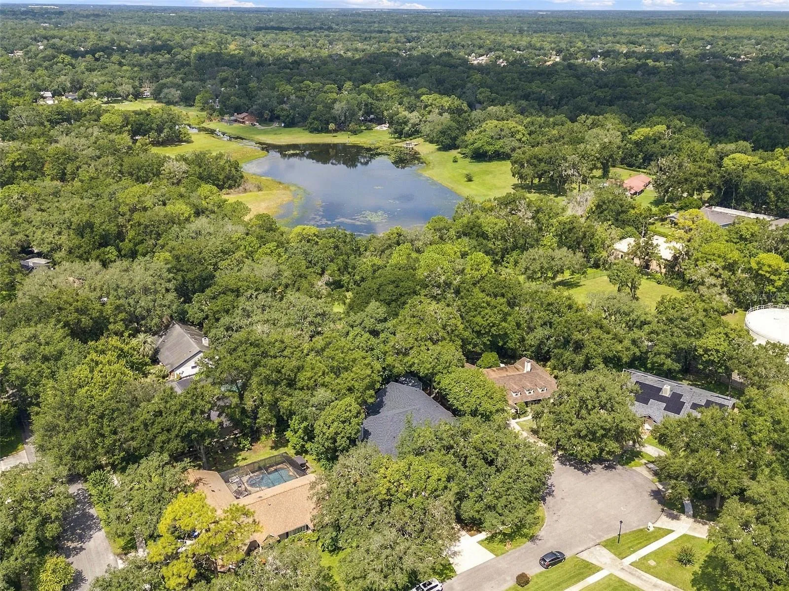 Aerial to Lake Alma
