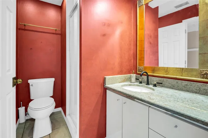 Downstairs bathroom with shower