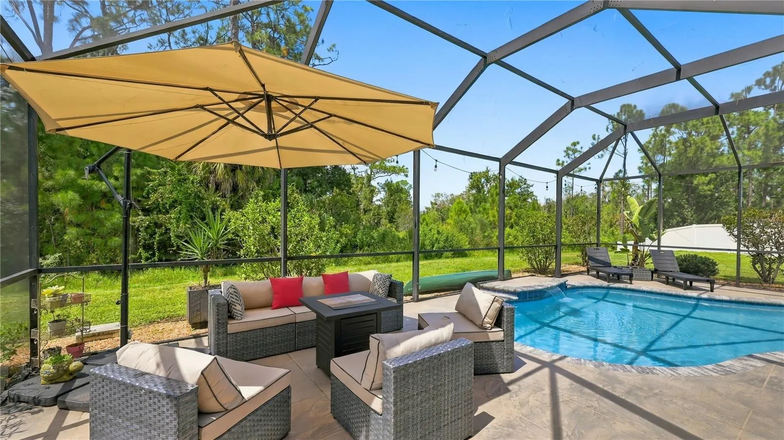 lanai and pool area