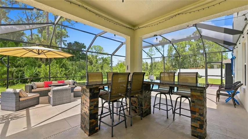 lanai and pool area