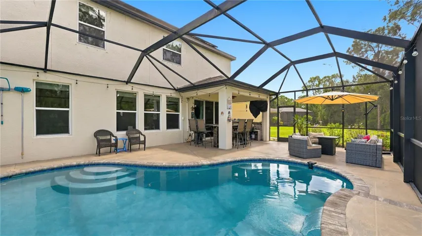 lanai and pool area