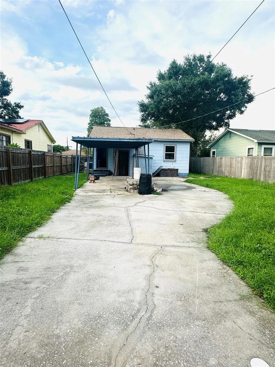 Rear of property, alley side.