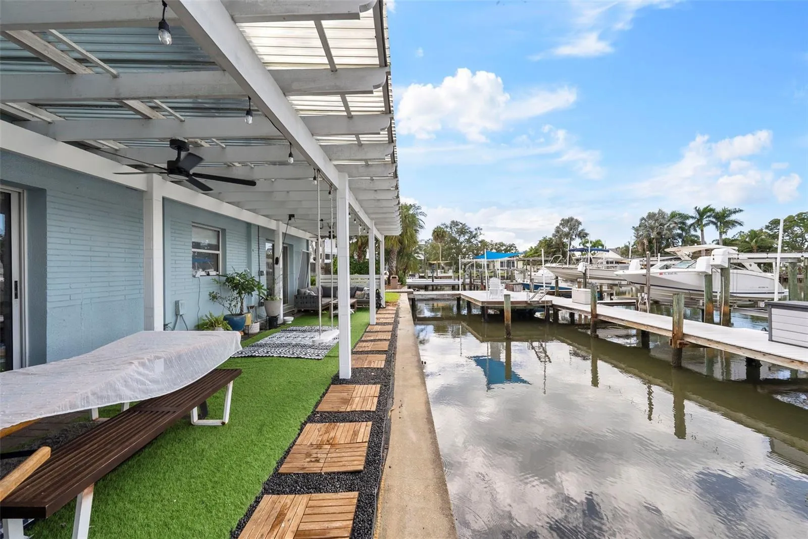 Private waterfront patio