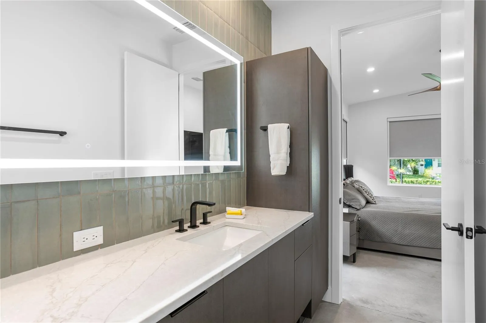 Primary Bathroom - LED Mirror &amp; Linen Tower