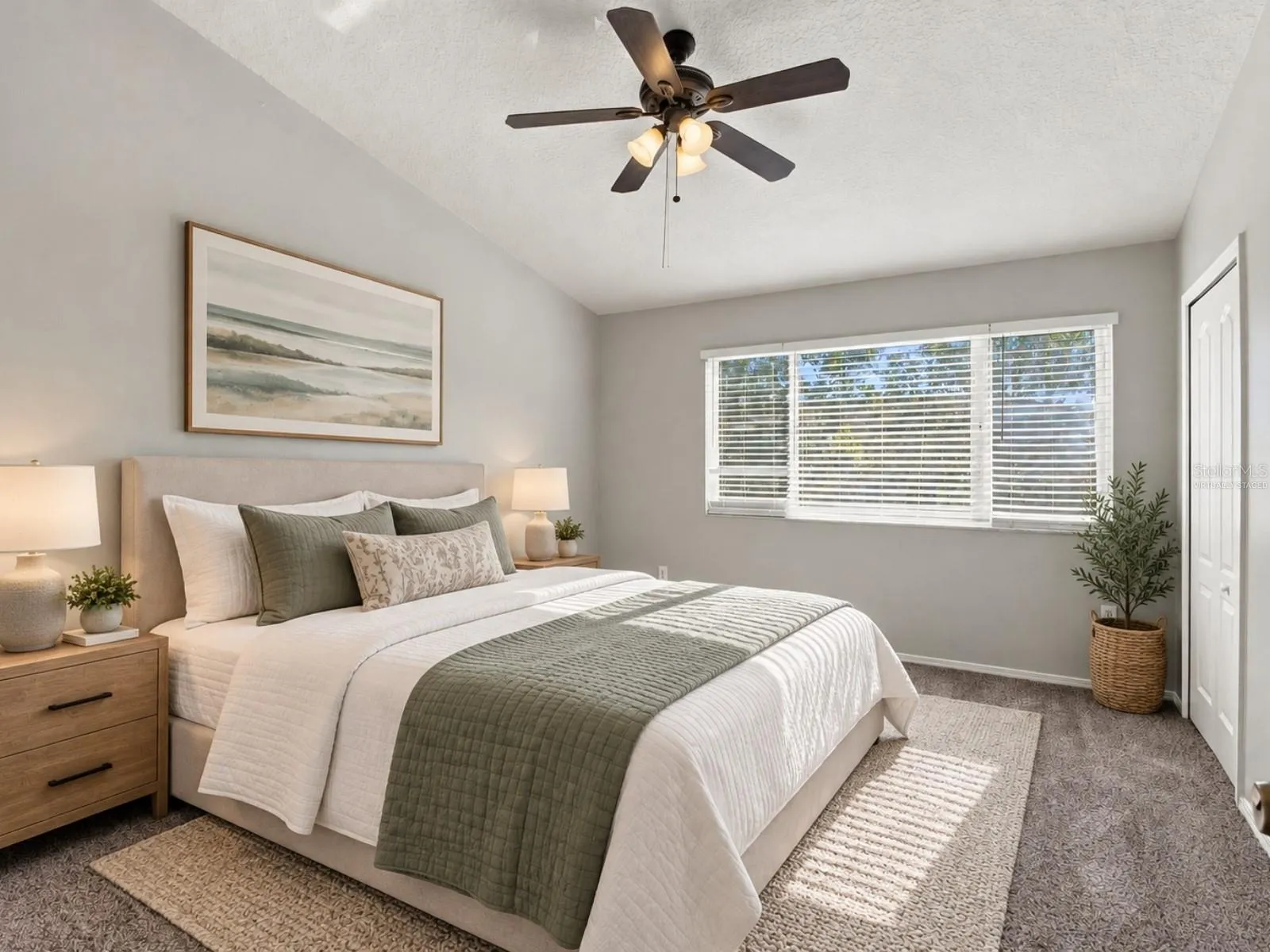 Virtually Staged: Primary Bedroom: Views Of Pond