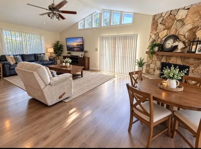 Main living area virtually staged