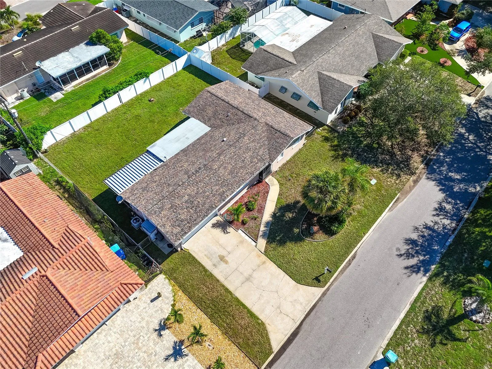 Aerial view of the house