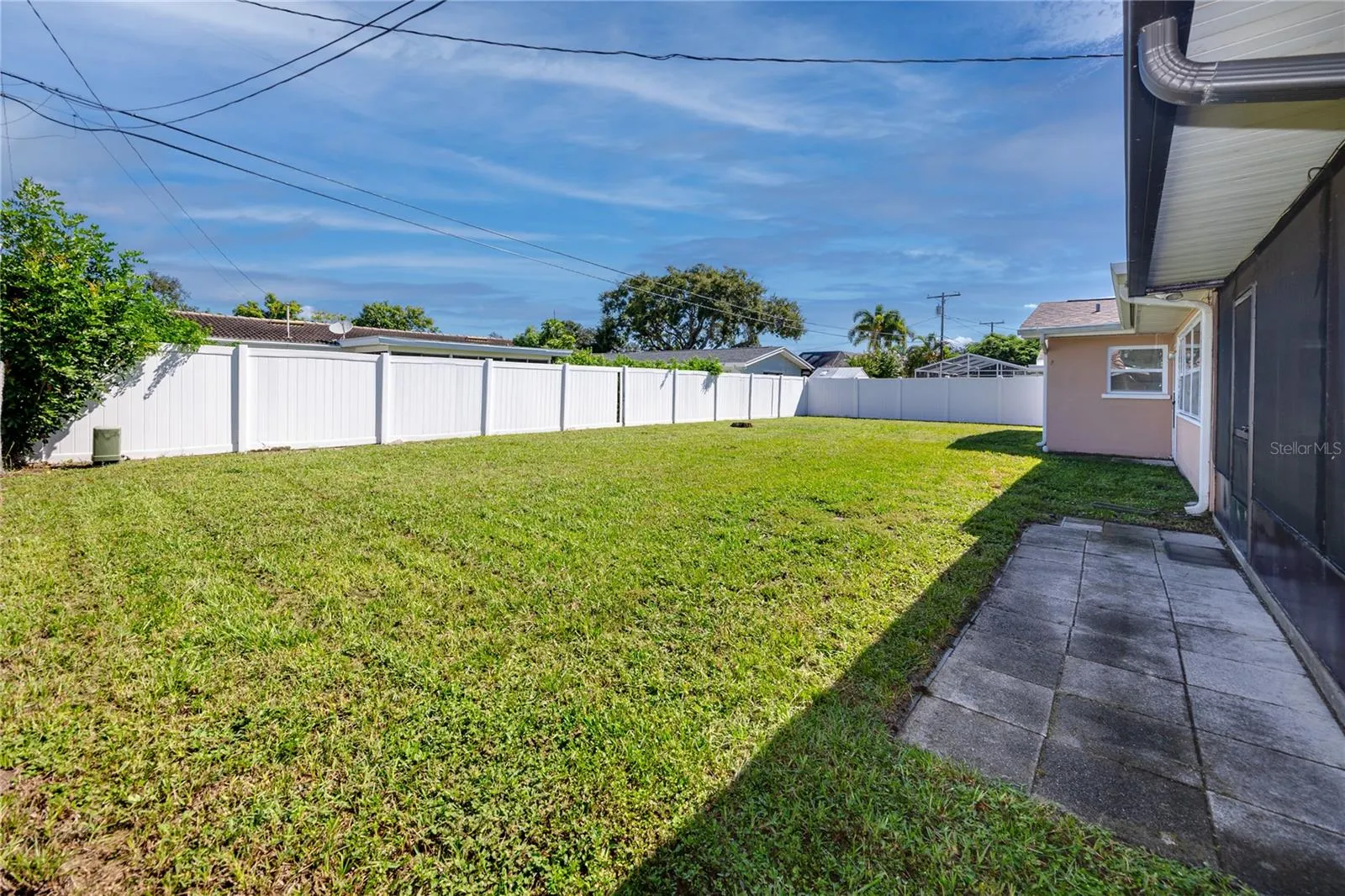 Fenced backyard