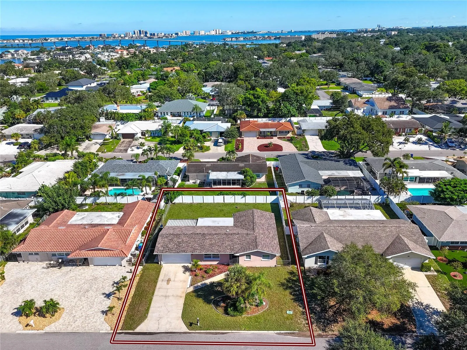 Aerial view of the property.