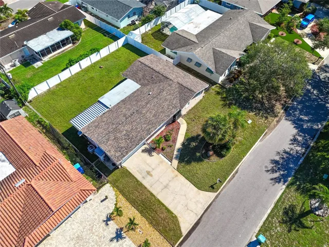 Aerial view of the house