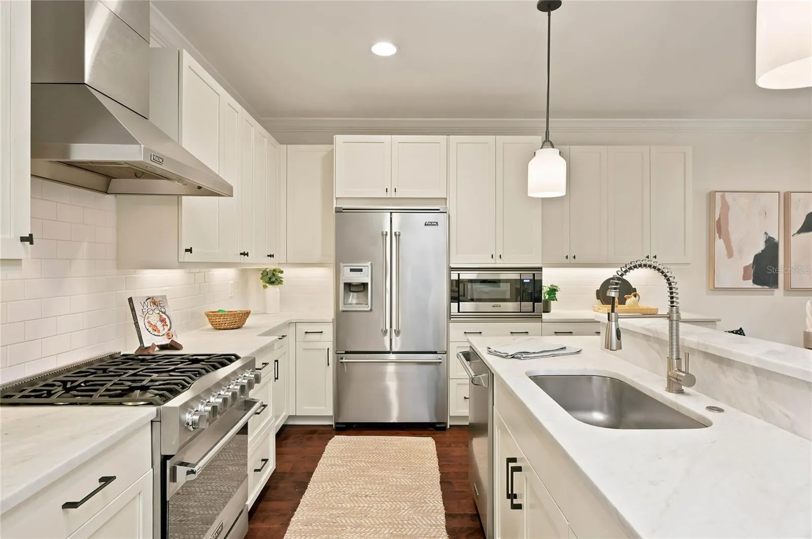 Viking appliance package with 6 burner Gas Range, Microwave, Dishwasher and Refrigerator
