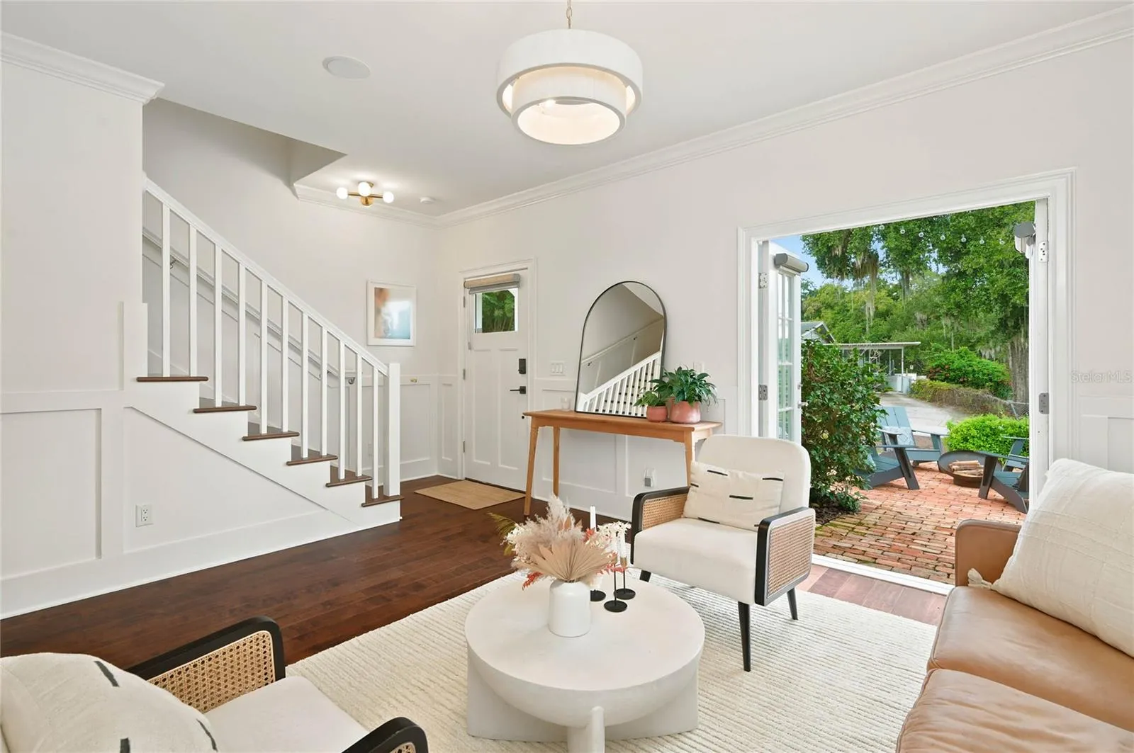 French doors to Front entertaining patio