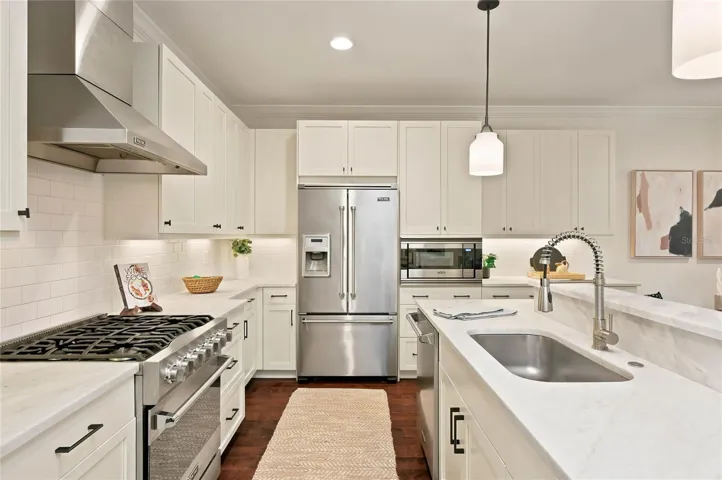 Viking appliance package with 6 burner Gas Range, Microwave, Dishwasher and Refrigerator