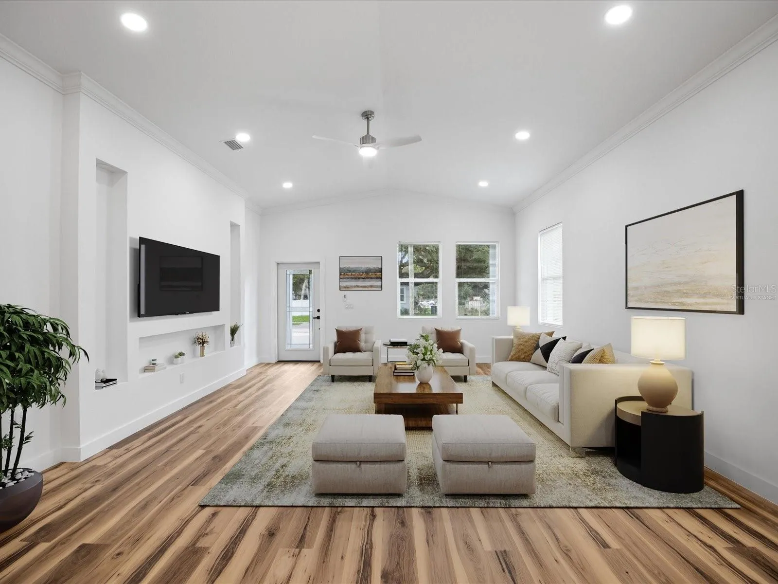 Virtually staged living room