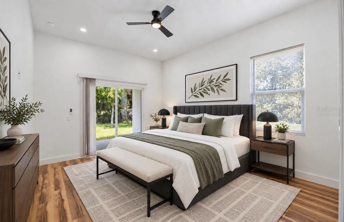 Virtually staged  bedroom 2