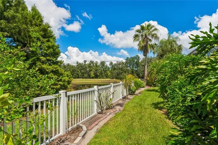 Fenced backyard