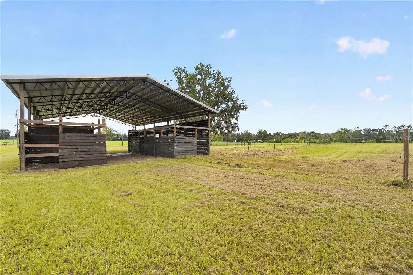 Back of barn with runs