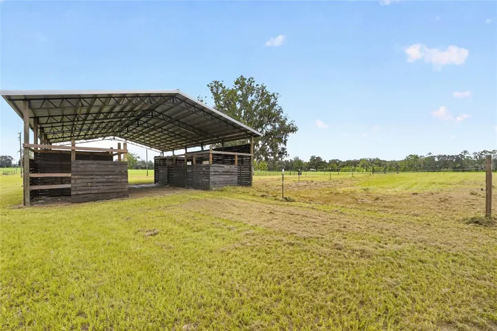 Back of barn with runs