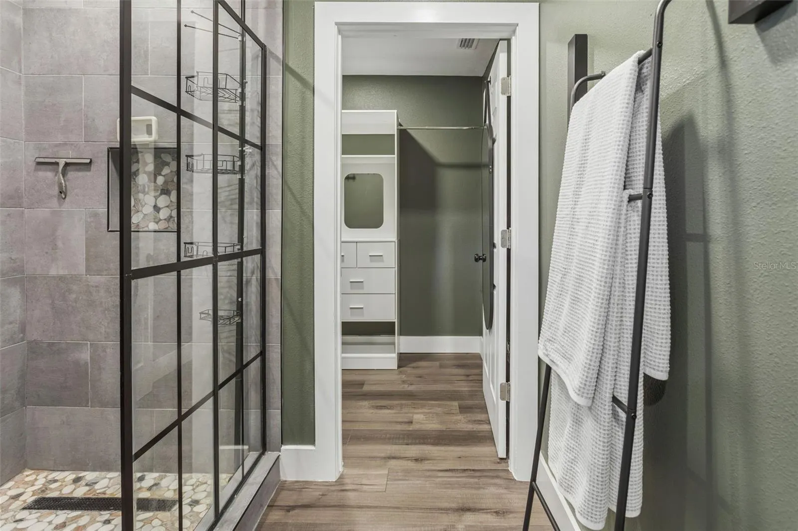 Primary Shower &amp; Walk-In Closet