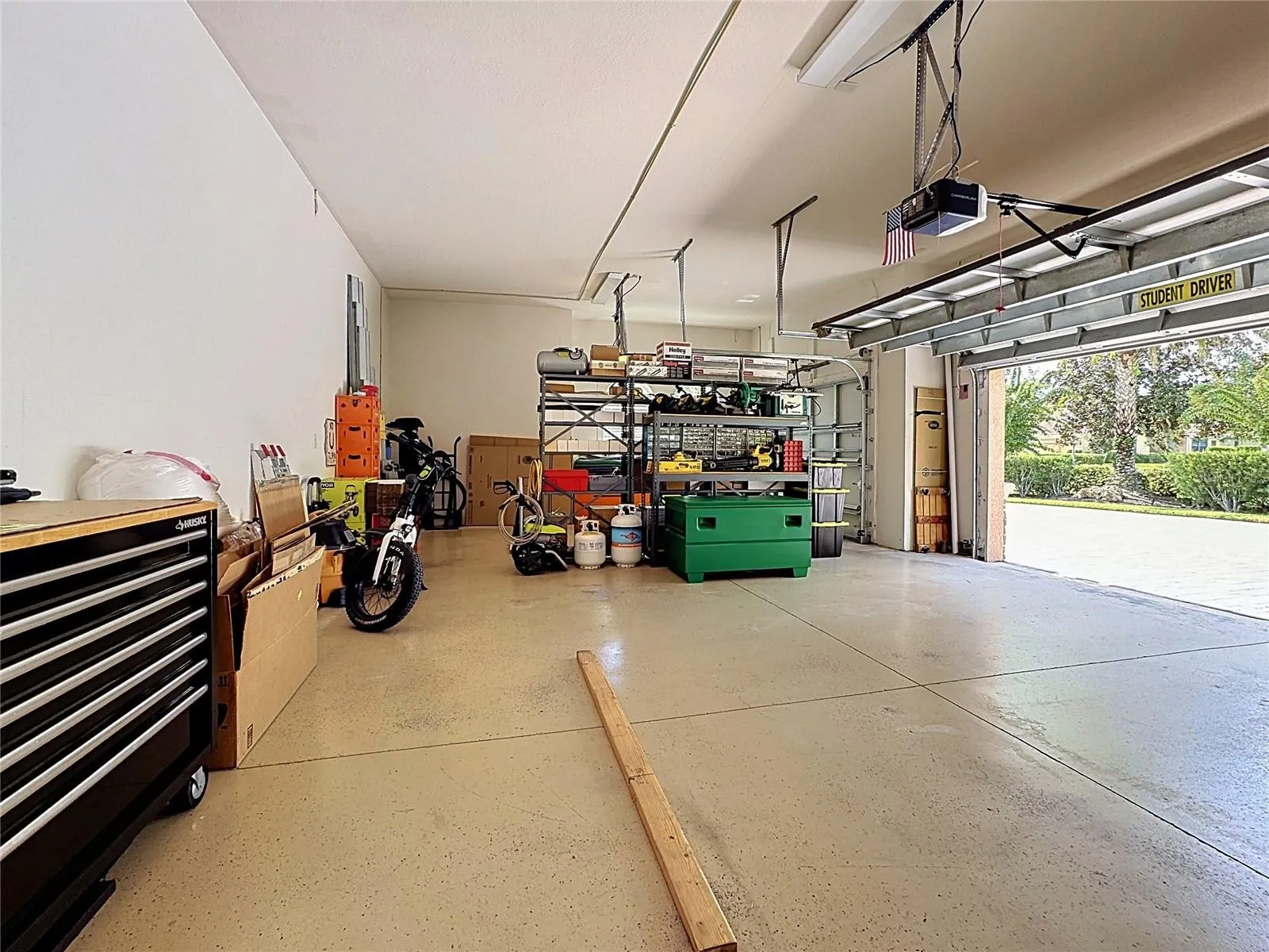 11 Ft Ceilings in the garage for a possible car lift.