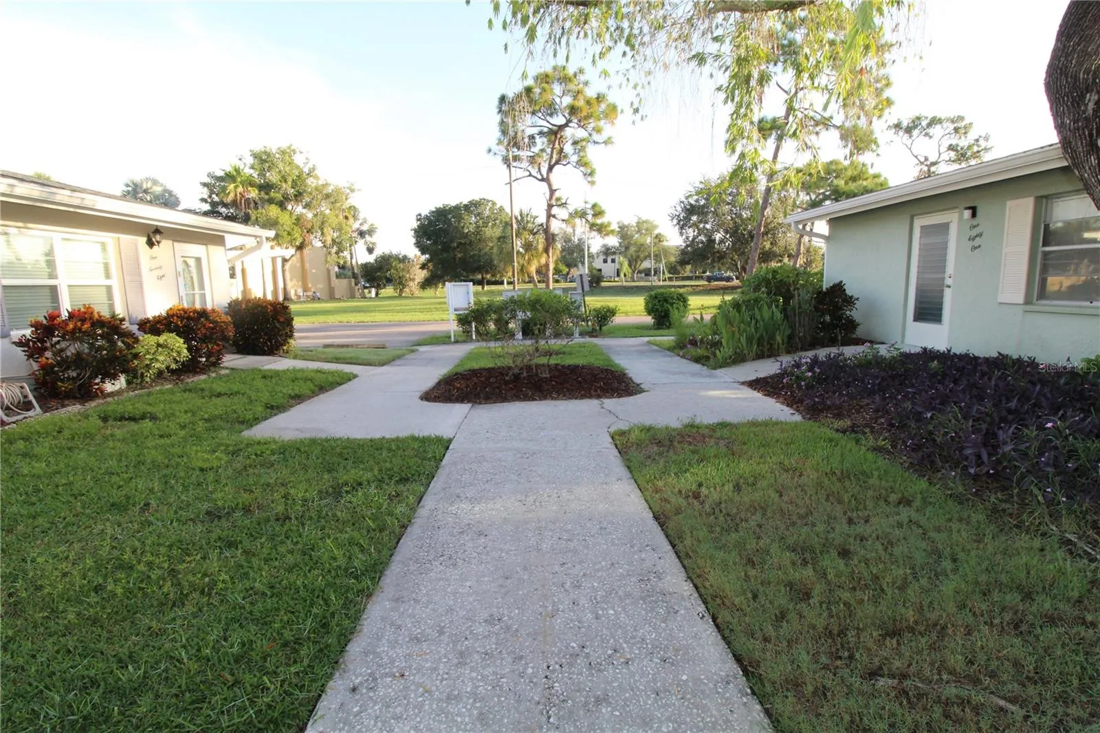 Walkway from assigned covered parking.