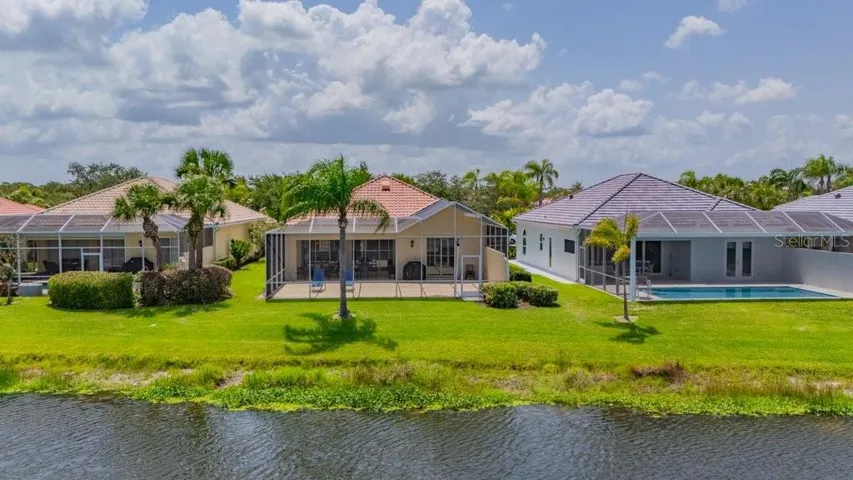 set on a waterfront lot