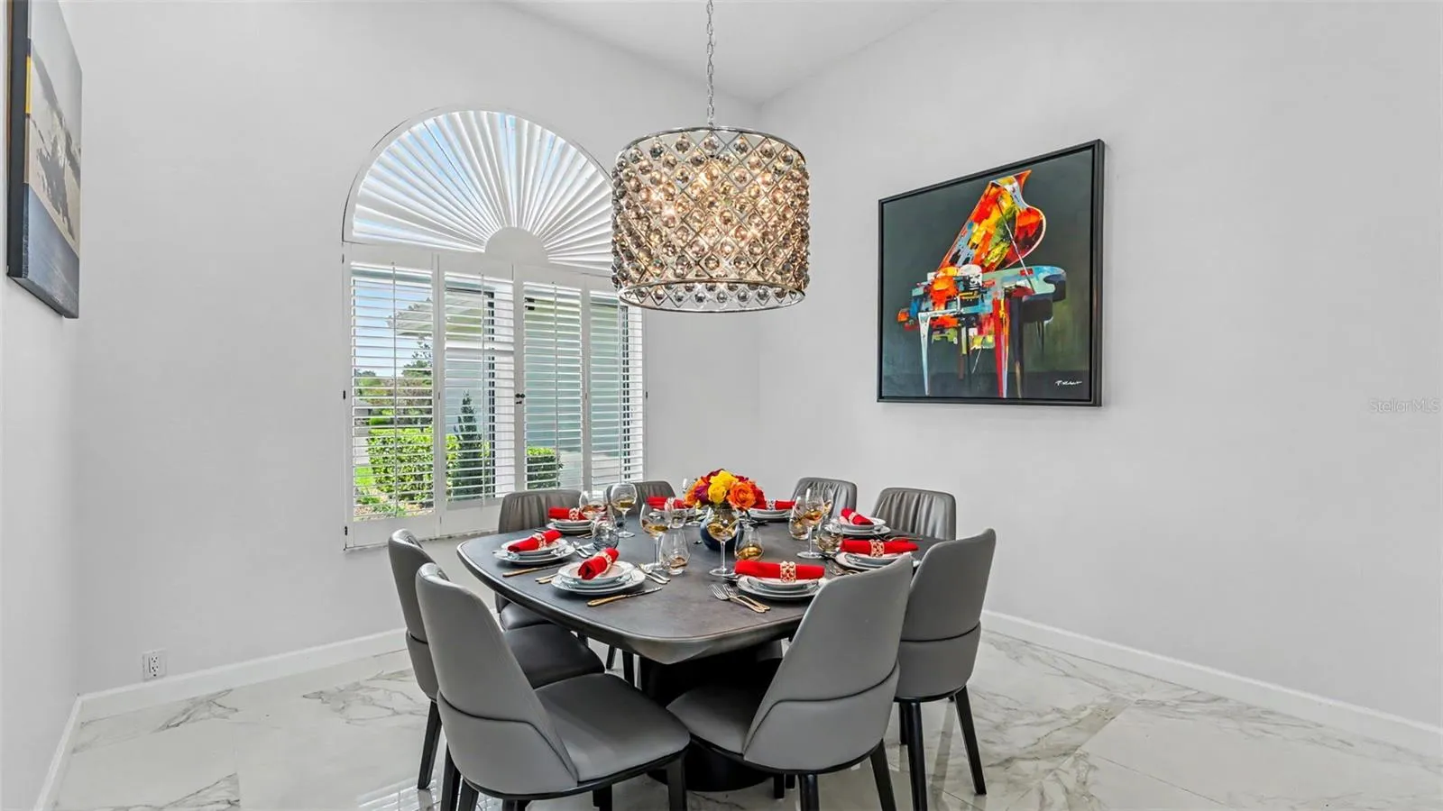 Dining Room with window overlooking front yard