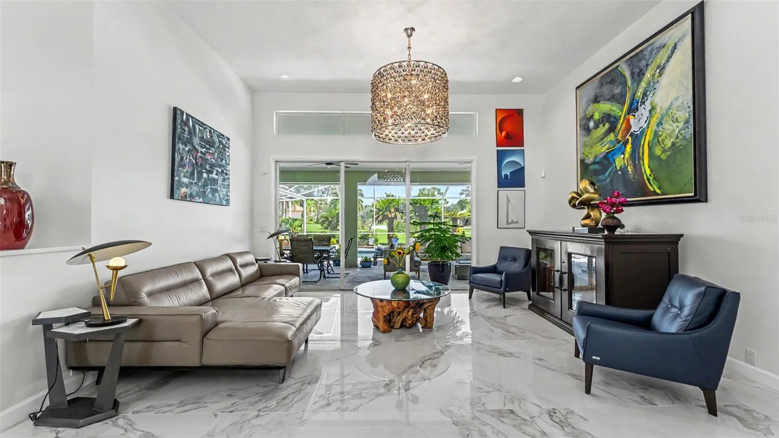 Living Room- fantastic view upon entering out to a tropical paradise