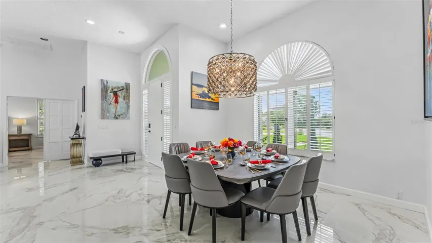 Dining area easily accommodates 8 or more.