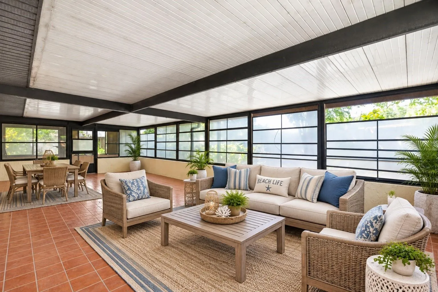 Covered Screened Patio - Virtually Staged