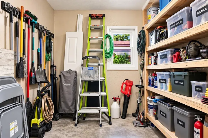 indoor storage adjacent to laundry