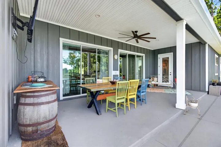 Back covered porch - poolside