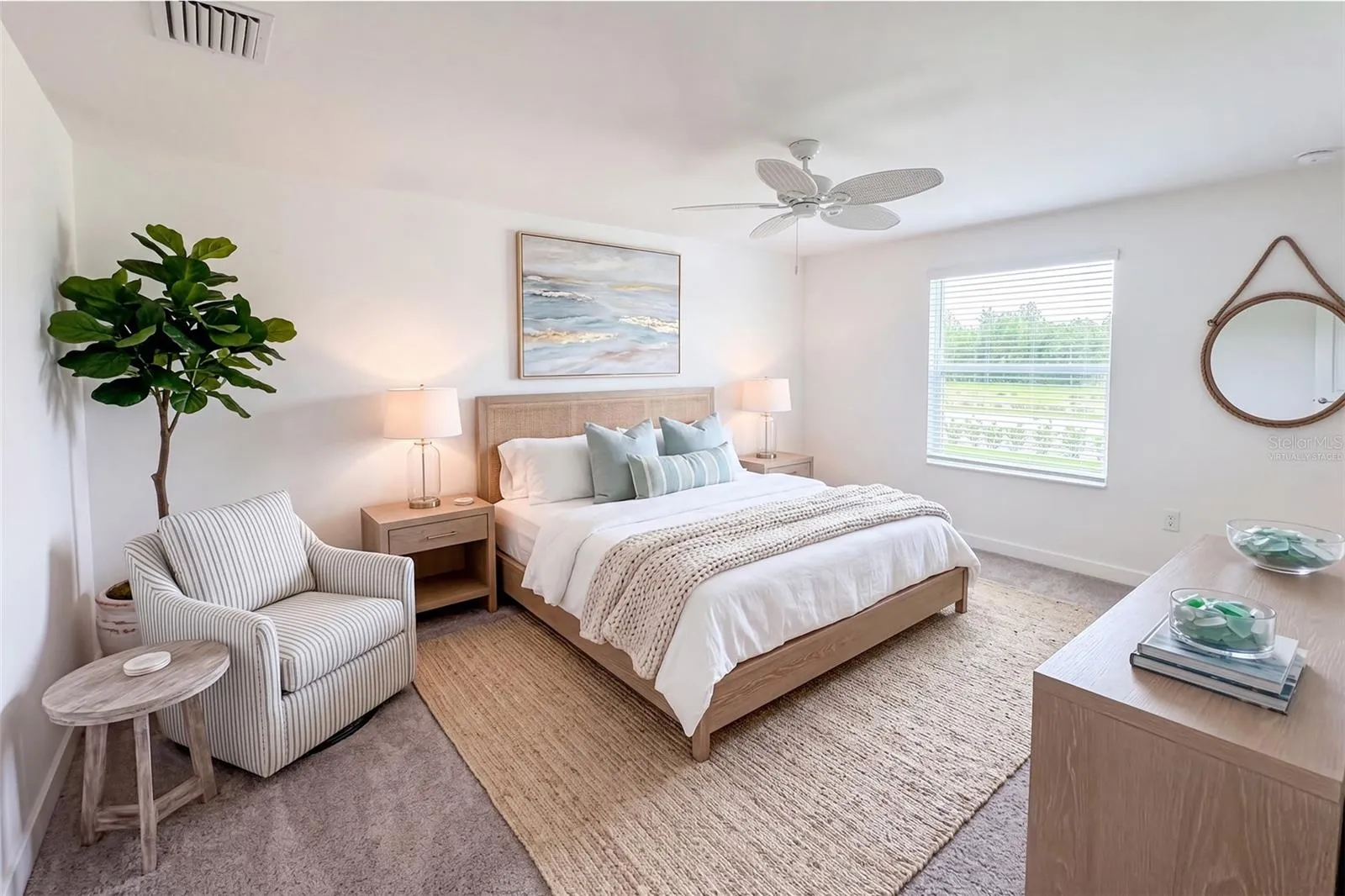 Virtually staged Primary Bedroom