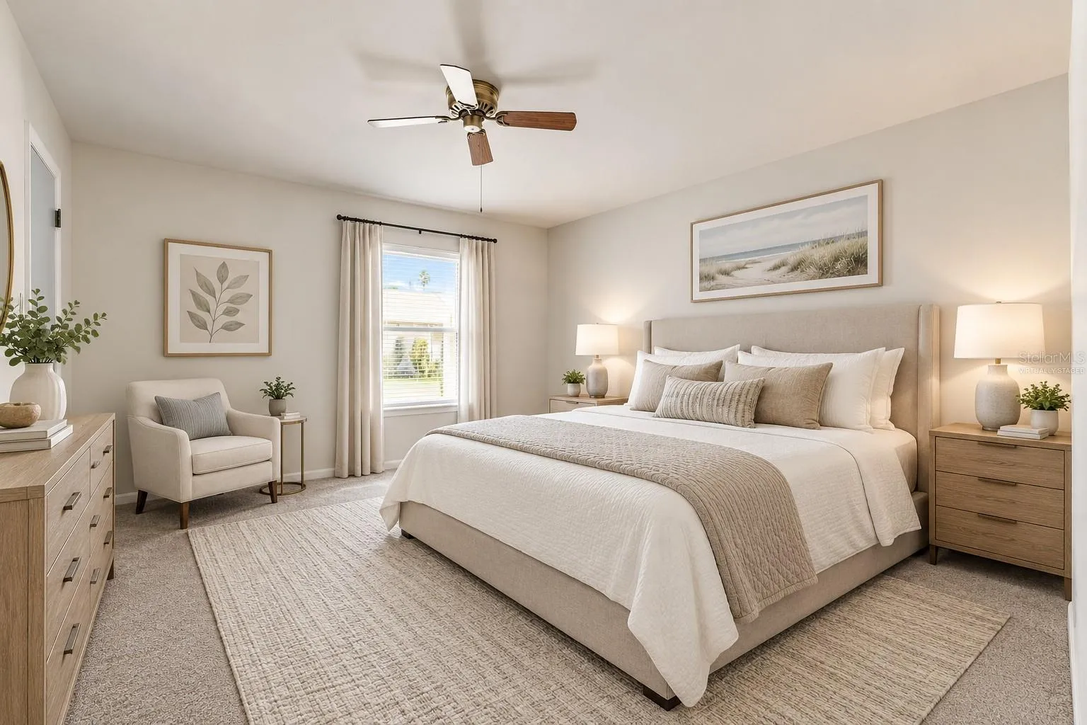Virtually Staged Primary Bedroom