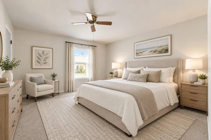 Virtually Staged Primary Bedroom