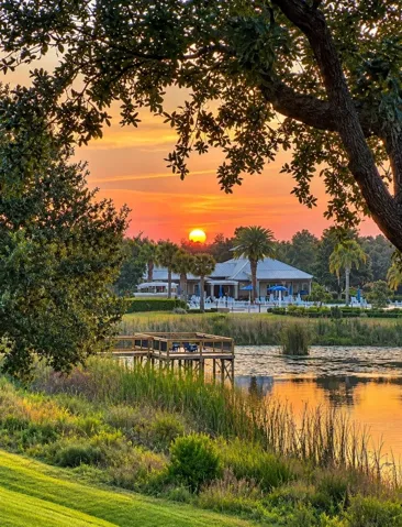 Sunset views from the front of the home