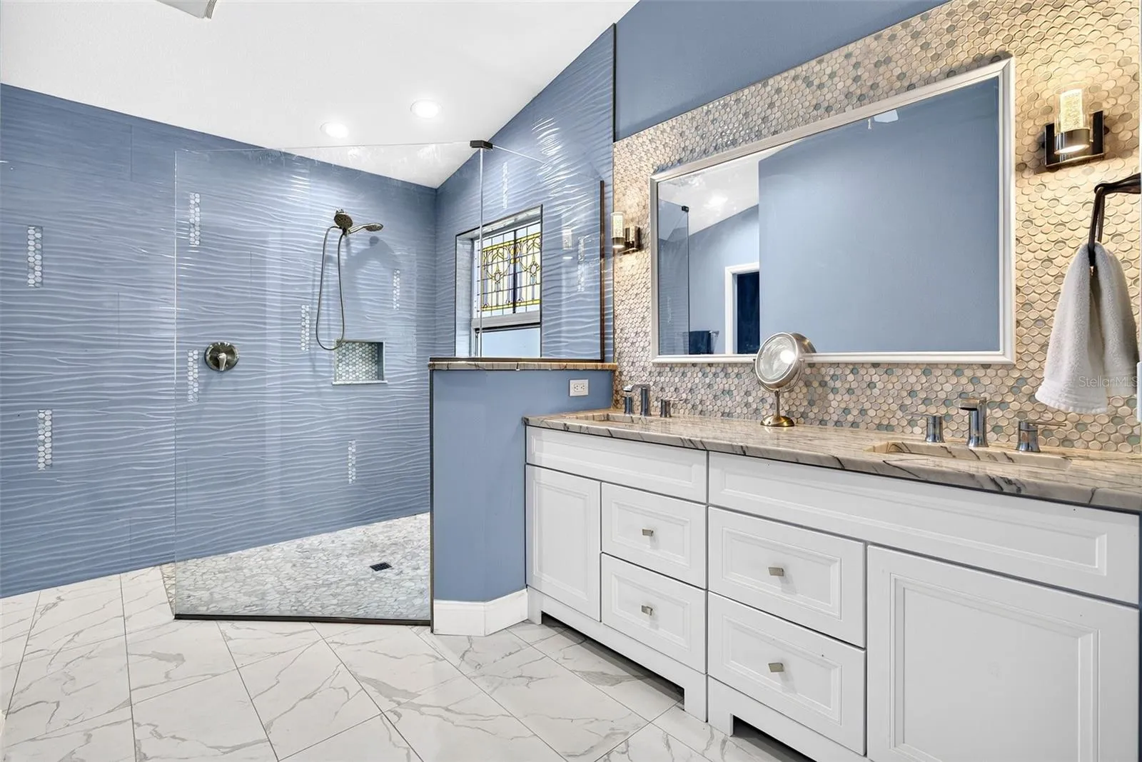 Remodeled primary bath.