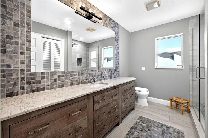 Remodeled guest bath.