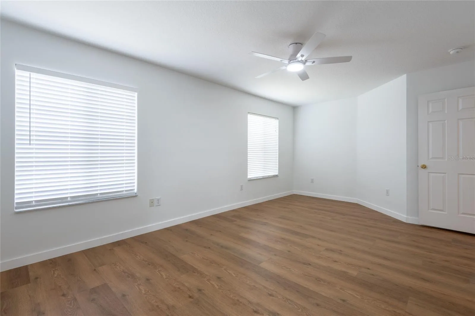 The spacious primary suite
