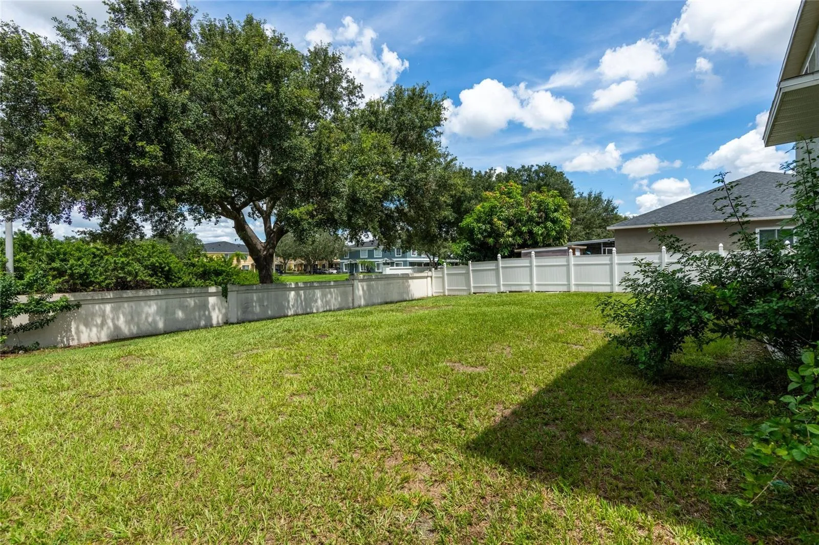 Step outside to the fully fenced backyard