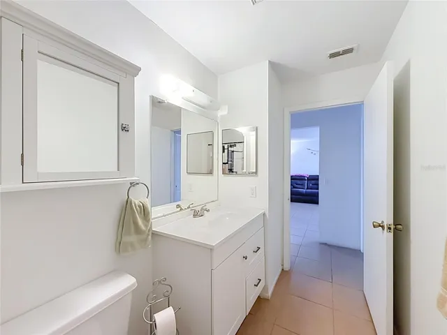 Conveniently guest bathroom.