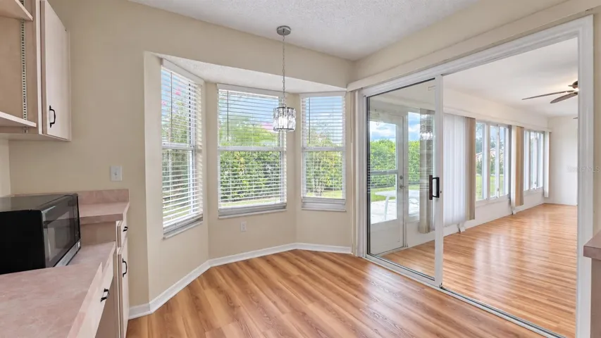 Breakfast room facing the backyard.